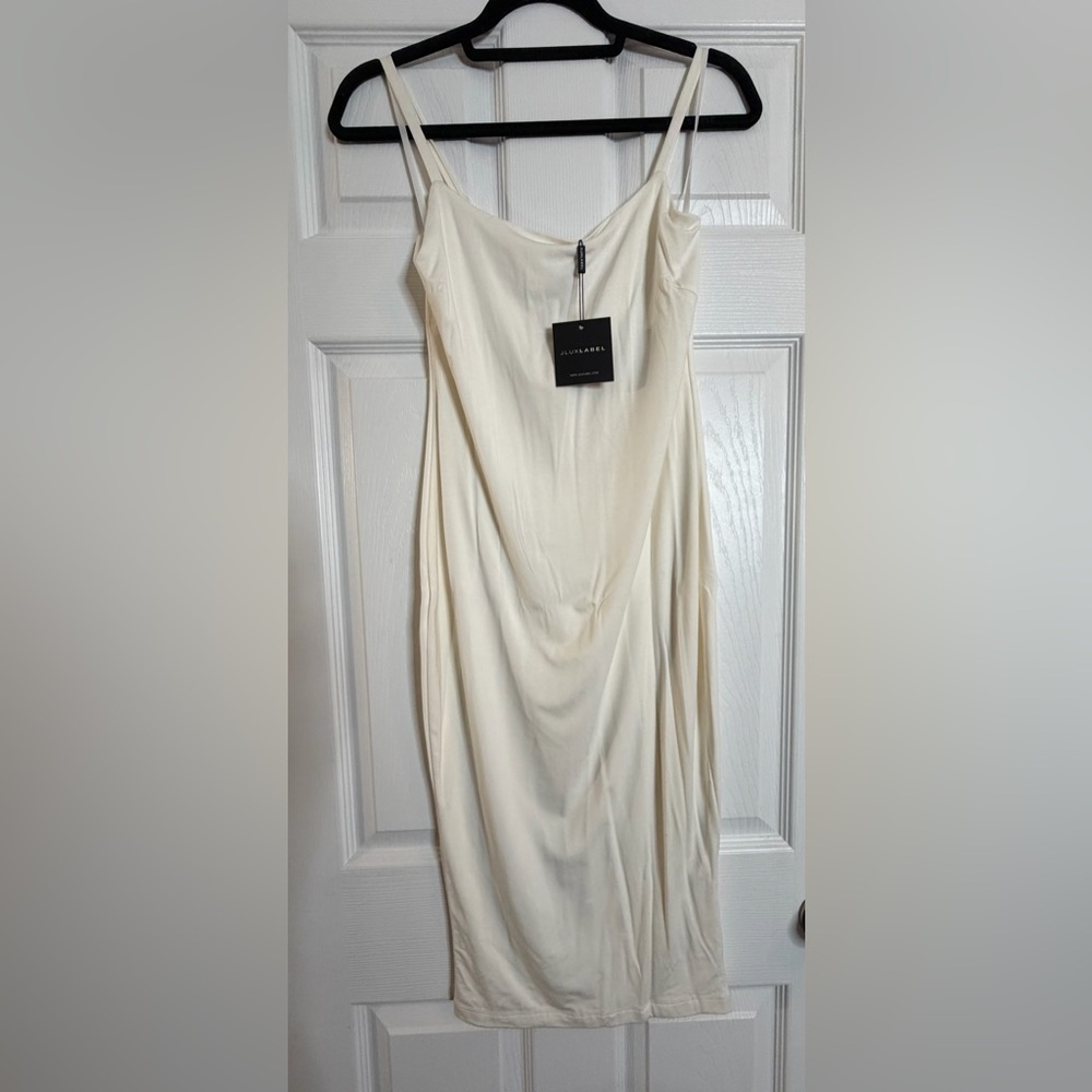 JLUXLABEL IVORY DANICA THICK TANK Spaghetti Strap DRESS - XL